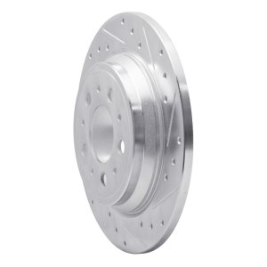 Volvo V70 Brake Rotor (1) - Rear Right - R1 Concepts - Drilled & Slotted - Silver - `99-`00